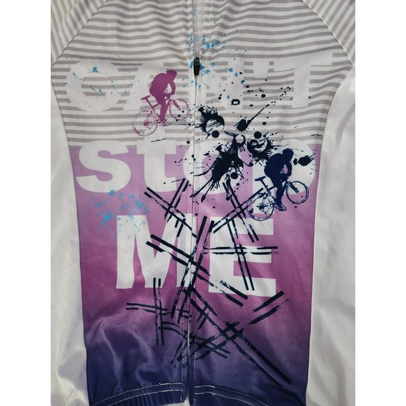 Free Fisher Big Kids Striped Powder CAN'T STOP ME Bike Cycling Jersey Size 3XL - Picture 5 of 9